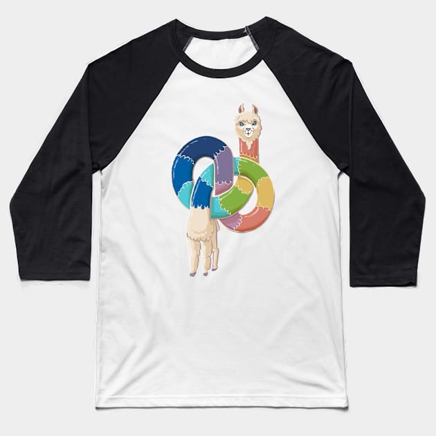 Alpaca Twist Baseball T-Shirt by Theysaurus